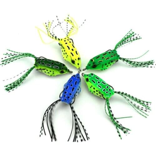 INFOF 100Pcs Soft Frog Plastic Fishing lures Frog lures 5.5cm/2.16" 8G With Hook Top Water isca Artificial floating fishing bait