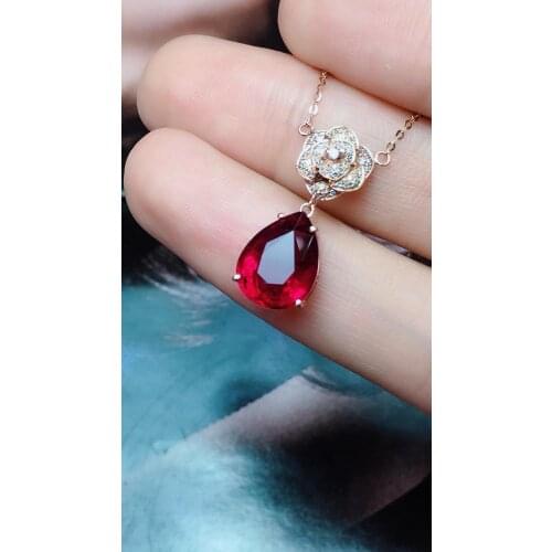 Fine Jewelry High Chic 100% Natural Blue Tourmaline Gemstone 4.1ct Pendant Vintage Torques Pendants Neckalces for Women