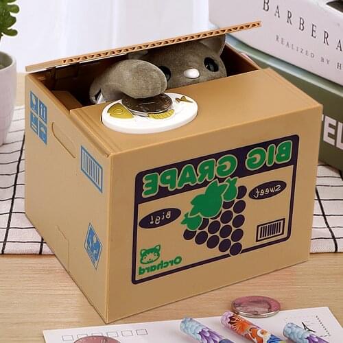 Money Saving Box Piggy Banks Kids Gift Electronic Money Boxes Plastic Automated Panda Cat Steal Coin Bank Home Decor Cute