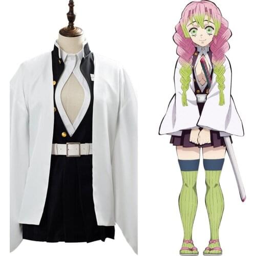 Demon Slayer Kimetsu no Yaiba Kanroji Mitsuri Cosplay Costume Uniform Dress Suit Halloween Carnival Costumes