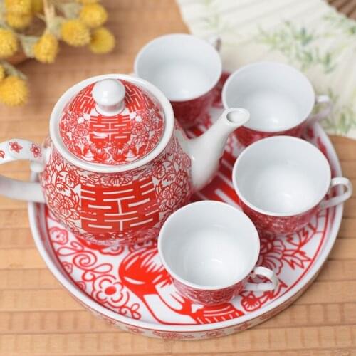 Creative hi word paper-cut tea set wedding