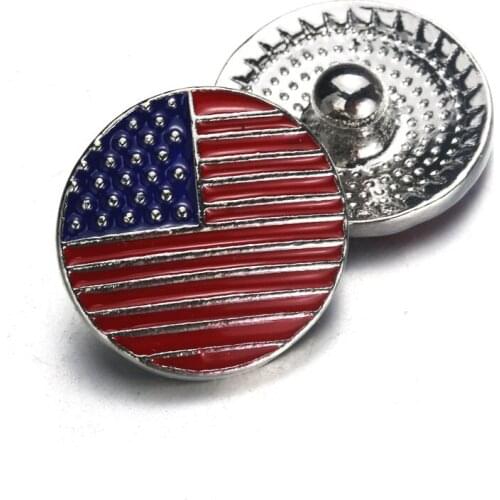 10pcs/lot Round National Flag Snap Button Jewelry Mixed Colors Ginger Metal 18mm Snap Buttons fit Snap Bracelet Bangles 9426