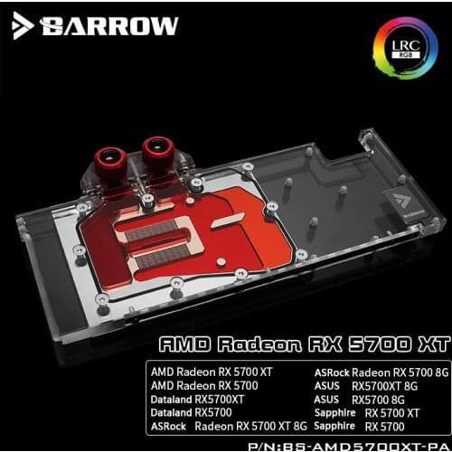 BARROW Water Block use for AMD Radeon RX 5700 / 5700XT GPU Card / Full Cover GPU Copper Radiator Block / 5V 3PIN Header A-RGB