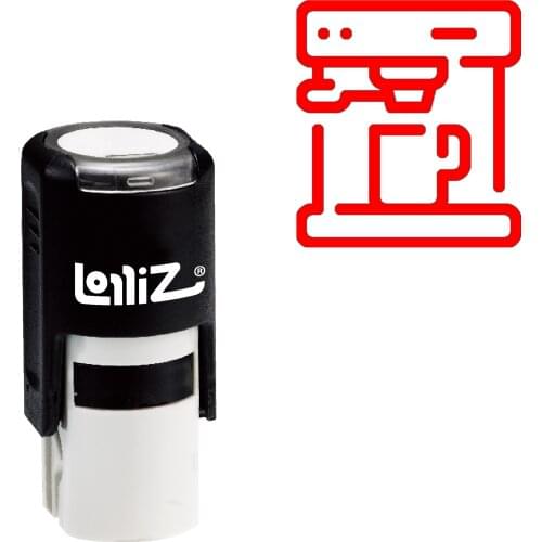 LolliZ Coffee Maker Self-Inking Rubber Stamp - Modern Symbol Series