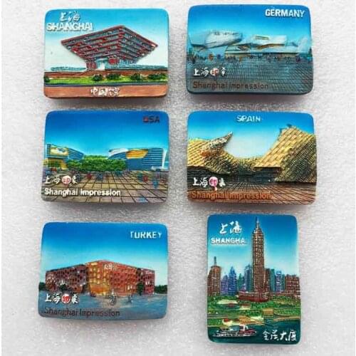 Shanghai 3D Impression World Expo Fridge Magnet Tourist Souvenirs Refrigerator Magnetic Stickers Travel Collection