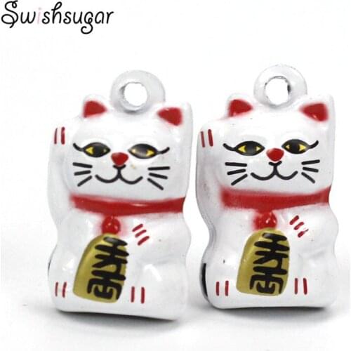 Maneki Neko Copper Jingle Bells Charm Christmas Party Birthday Festival Phone Pendant Decoration