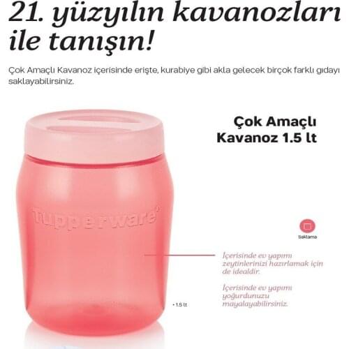 Tupperware Multi-Purpose Jar (2x1.5 l) Universal Screw Cap Glass Pink Multi-Purpose Jar