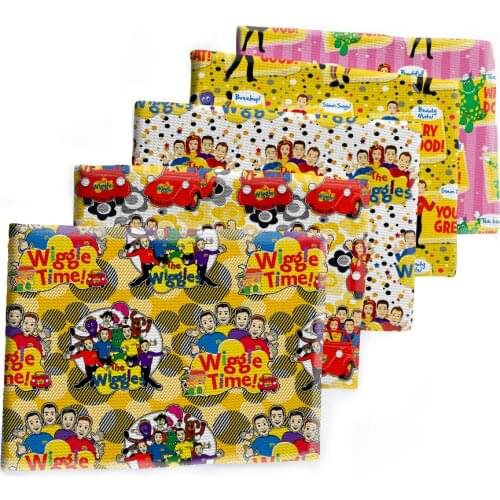Cartoon The Wiggles Pattern Printed Bullet Textured Liverpool Patchwork Tissue Kids home textile 50*145cm