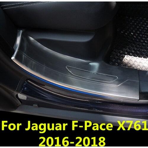 Stainless Steel welcome pedal refires door sill strip parts Interior decoration For Jaguar F-Pace F pace fpace X761 2016-2018