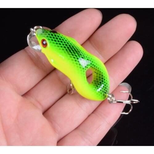 New Arrival 1PCS 5.5cm 8.8g Hard Minnow Popper Fishing Frog Lure 3D Eyes Treble Hooks Artificial Bait Fishing Tackle