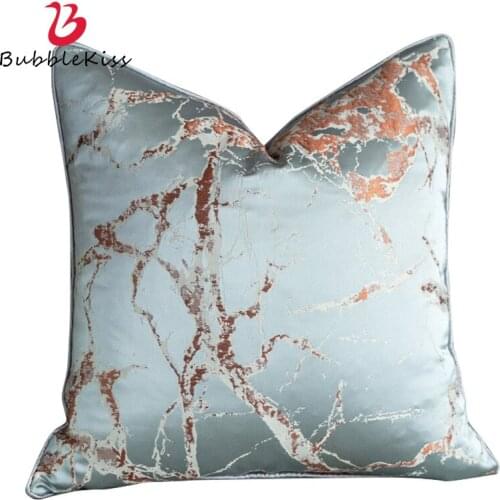 Bubble Kiss Nordic Luxury Cushion Cover Blue Marble Throw Pillow Cover for Sofa Hotel Living Room Home Decoration Pillowcase
