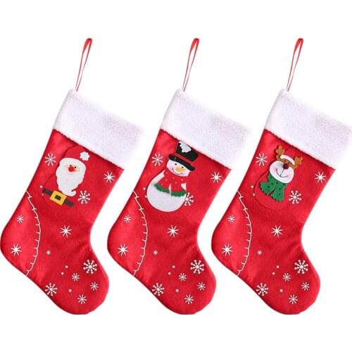 Christmas Stocking Santa Sacks Gift Kids Christmas Decorations for Home Candy Bag Hanging Xmas Tree Ornament New Year 2022
