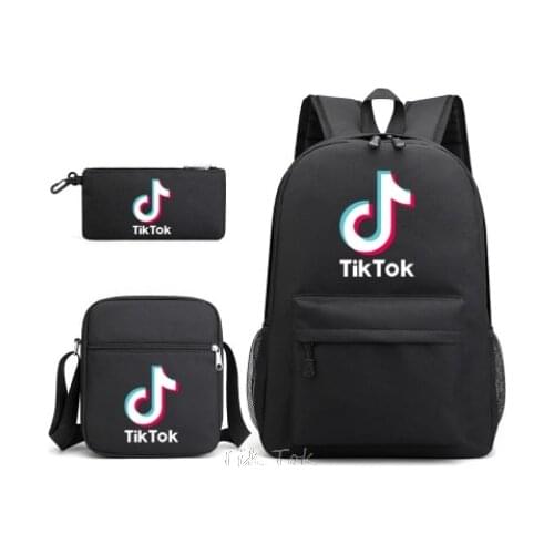 Tik Tok Backpack 3pcs Shoulder Bag Pencil Bag Set School Bag Plecaki Szkolne School Backpack Kids School Bag Bolsas Escolar