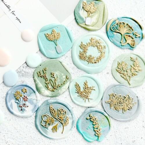 Nordic Flower Pot Seal Aesthetic Plant Wax Seal Stamp Envelope Seal Wedding Card DIY Seal Accessories Diameter 3cm