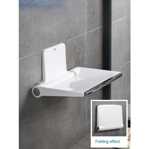 Hidden folding bathroom shower chair load-bearing strong wall mounted antiskid design bathing aids fashion simple bath stool