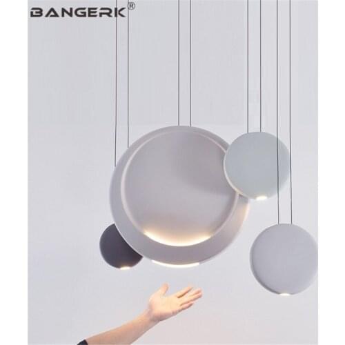 BANGERK Nordic Design Modern LED Pendant Light Circular Resin Hanging Lamp Loft Art Home Decor Indoor Lighting Droplight