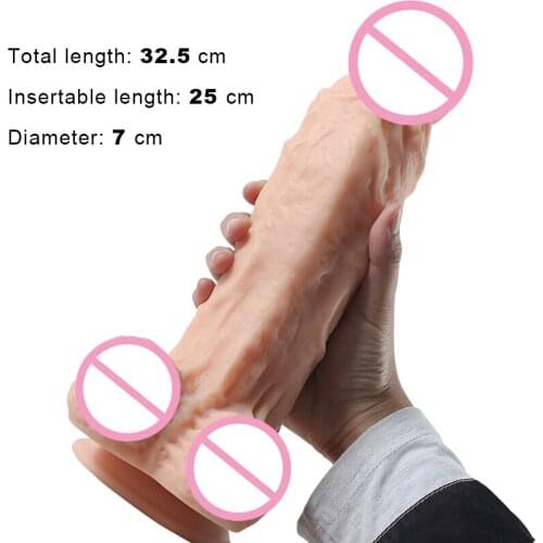 7cm Super Huge Dildo Body Safe High Quality Flesh Huge Toys with Strong Suction Cup Realistic Lifelike Hands-Free Relax Massager