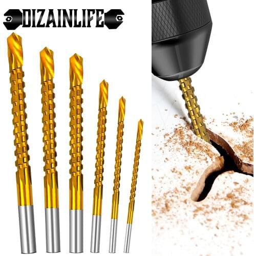 6pcs/set Cobalt Drill Bit Set Twist Drill Bit Set Spiral Screw Metric Composite Tap Drill Bit Tap Multi-function Metal Specia