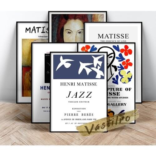 Henri Matisse Exhibition Museum Poster, Matisse Vintage Abstract Wall Decor, Lorette With Turban And Yellow Vest Oil Painting