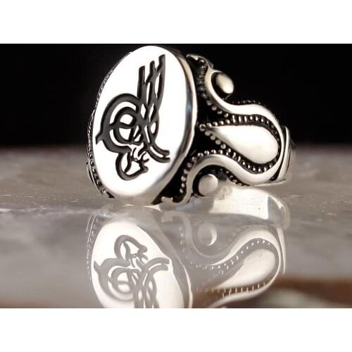 All Handmade Traditional Engraved Turkish 925 Silver Mens Handmade Signet Rings Jewelry Gift From Turkey for Women Men