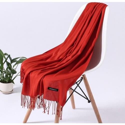 Women Solid Color Cashmere Scarves With Tassel Lady Spring Autumn Thin Long Scarf High Quality Female Shawl Hot Sale Men Scarf