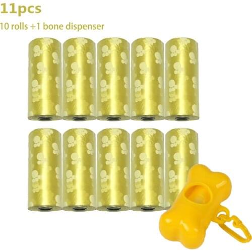 10 Rolls Dog Poop Bags and 1Pcs Bag Dispenser For Dog Waste Bag Holder Easy Detach & Open Clean Pick Up Tools Pet Accessories