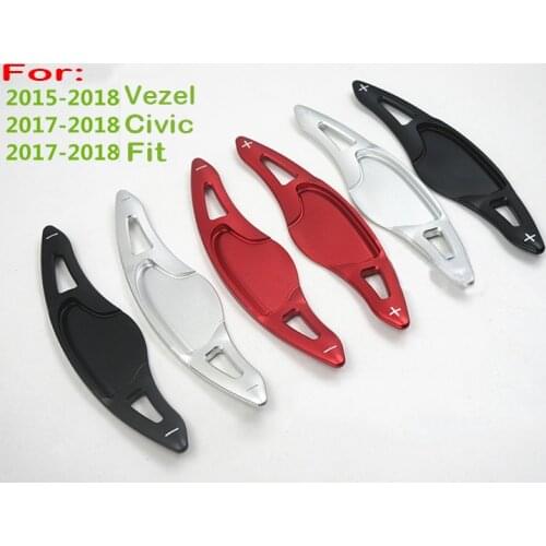 Car Accessories New 2 PCS Aluminum Steering Wheel Shifter Paddle Shift Extension For Honda VEZEL FIT CIVIC 2017 2018 Covers