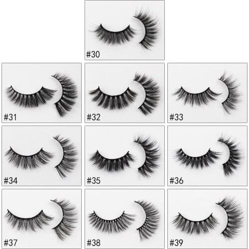 20 Pairs Fake Lashes Reusable Lashes Faux Mink Lashes Fluffy Volume Lashes