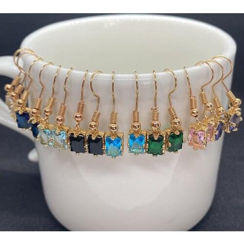 Crystal Pendant Earrings Natural Stone Colorful Gradient Drop-shaped Crystal Earrings Ladies Jewelry Making Charm 4 Pieces