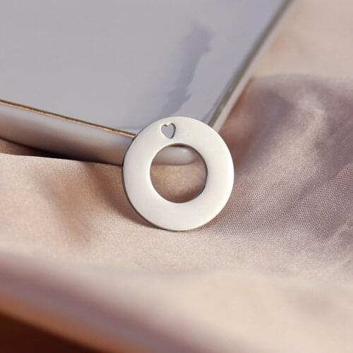 5pcs/Lot New Arrival Stainless Steel Hollow Out Round Charms For DIY Making Jewelry Necklace Wholesale