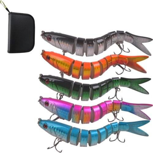 5Pcs/bag Bass Fishing Lures 20g Multi Jointed lure Swimbaits Topwater Hard Fishing Bait Artificial Lifelike Trout lure Set