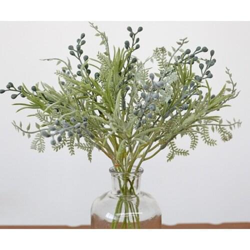 5pcs plastic artificial flowers DIY berries bouquet for home wedding decoration photo props living room fake flowers