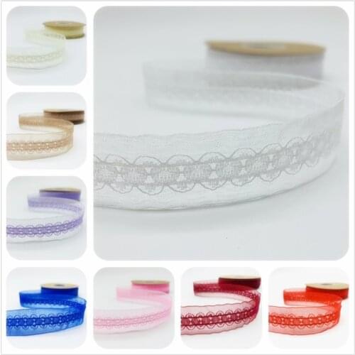 5yards/Lot 25mm 38mm Organza Lace Ribbon Handicrafts Embroidered Net Lace Ribbon For Sewing Fabric Lace Decoration