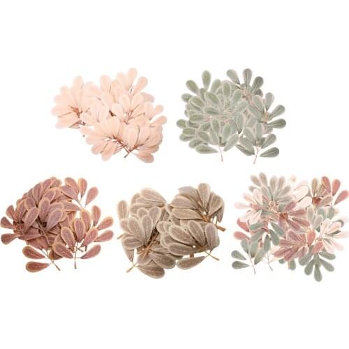 50Set Artificial Leaves Stems Garland Hair Accessories for Party Wedding Bridal