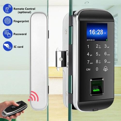 Sliding door Biometric Glass Door Lock Office Keyless Electric Fingerprint Door Lock With Touch Keypad Smart Card Door Lock