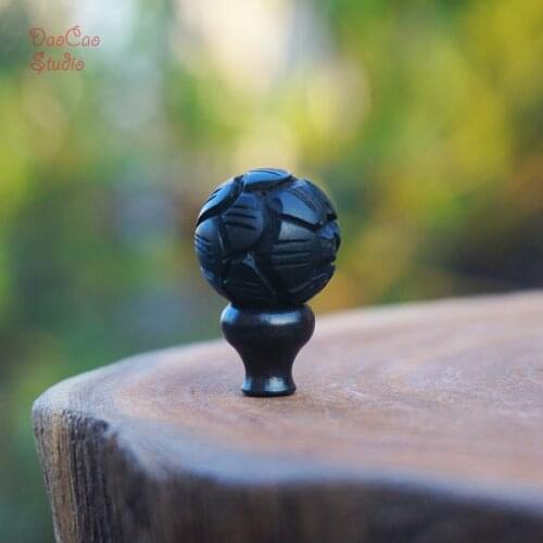 10 12 15 18 mm Natrual Black Wood Guru Bead Carved Lotus , Loose Mala Beads Japa Mala Bracelet Jewellry Findings DIY Accessories