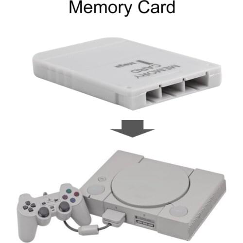 For PS1 Memory Card 1 Mega Memory Card For PlayStation 1 One PS1 PSX Game Useful Practical Affordable White 1M 1MB