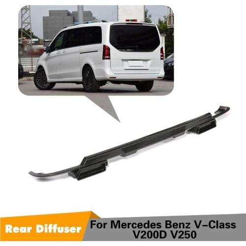 For V200D V250D Dry carbon fiber car rear lip diffuser for Mercedes-Benz V Class W447 rear bumper Lip Diffuser Spoiler 16-18