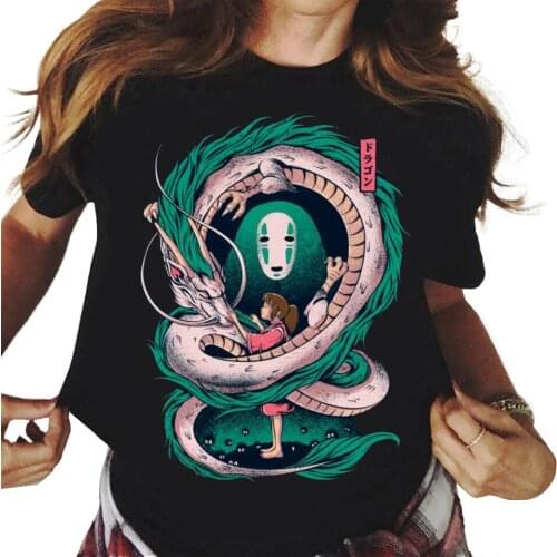 Spirited Away Hayao Miyazaki Kawaii Print T-shirt Graphic Tees Unisex Tops Tshirt for male comfortable men top tees