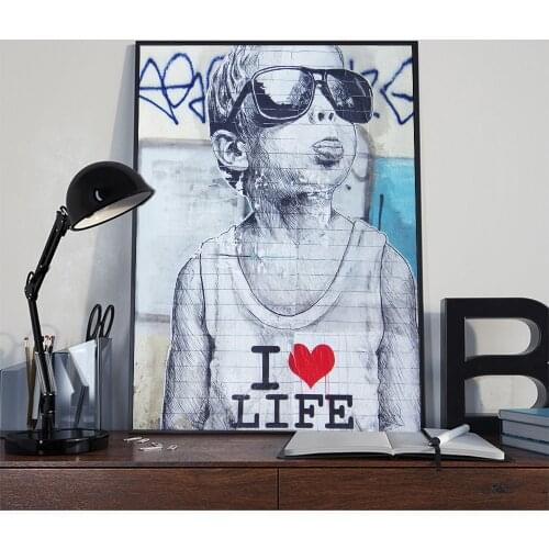 Modern Love Life Boy Street Art Posters And Prints Abstract Graffiti Art Canvas Paintings On the Wall Art Pictures Home Decor