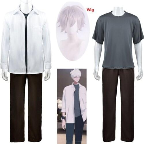 AnimeTime Agent Lu Guang Cosplay Costume Black White Coat Top Pants Outfit Halloween Men Women Uniform Anime Full Set Party