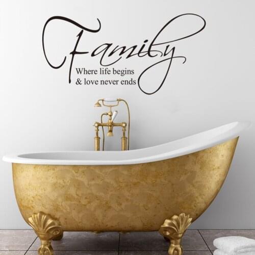 Where life begins & love never ends Vinyl Quote Wall Stickers living room Wall Decals Home Decor Live Your Dreams