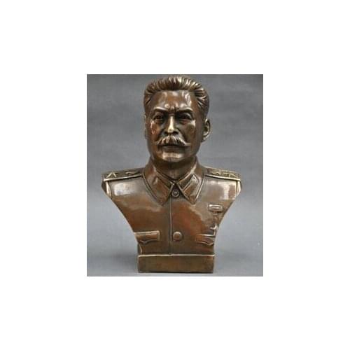 Copper Crafts decoration Fine Buddha Brass 6'' Elaborate Russian Leader Joseph Stalin Bust Bronze Statue sculpture