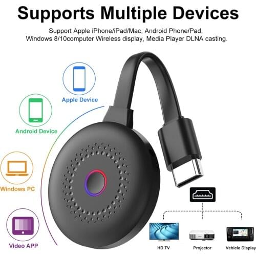 Media Video Streamer WiFi 1080P HDMI-Compatible TV Dongle Wireless Portable TV Display Receiver