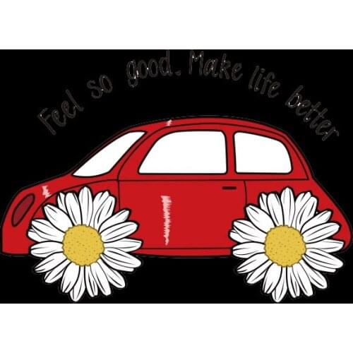 Fashion Sunflower little car Cartoon plant Flowers Pattern thermal transfer T-shirt DIY Applique for clothes Printed patches