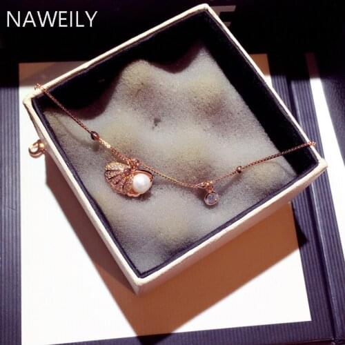 Fashion Imitation Pearl Charm Bracelet & Bangles For Women Girls Gift Delicate Pearl Chains Zircon Bracelets