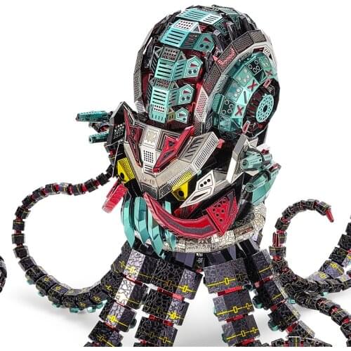 Microworld Octopus Devil model kits DIY laser cutting Jigsaw puzzle fighter model 3D metal Puzzle Toys for Children gifts