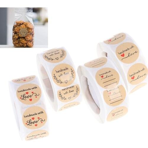 500pcs Thank You Stickers For Seal Label 1 Inch Gift Natural Kraft Paper Sticker