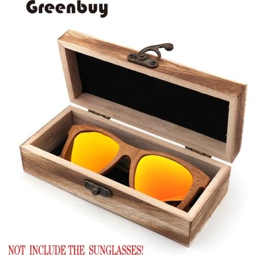 GREENBUY Personality Creative Fire-baked Color Glass Box Bag for Men and Womens Sunglasses Wooden Glass Box
