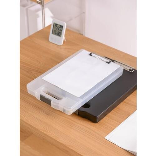 Portable A4 Plastic Document Case Storage Box Holder Organizer Office School Writing Clipboard File Hardboard Document Holder